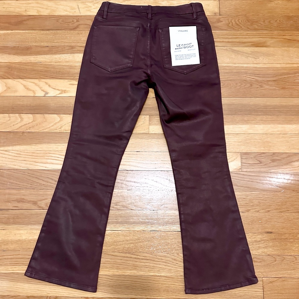 Frame Le Crop Mini Boot Bordeaux coated jeans Cropped - Picture 14 of 16